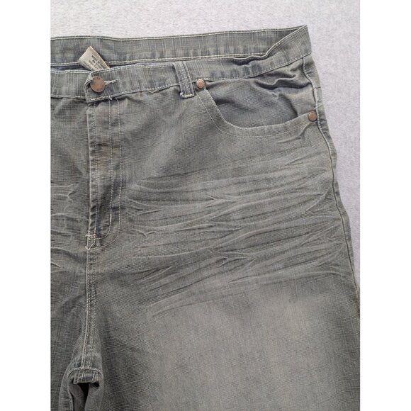 Brooklyn Xpress Denim Shorts Mens 48 Gray Distressed Embroidered Pockets Zip Fly - Picture 3 of 16